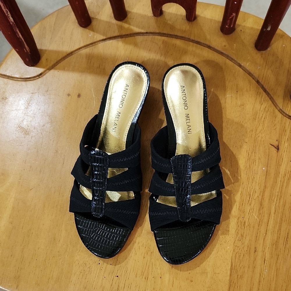 ANTONIO MELANI BLACK SANDALS